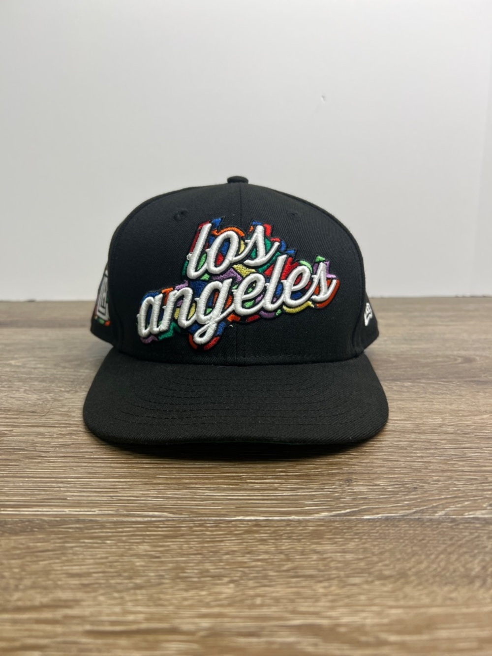 New Era Los Angeles Angels Fitted Hat Size 8 MLB 59FIFTY Multicolor Script